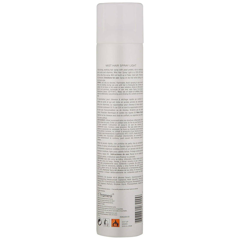 VIP Extensions Framesi BY Pearl Mist Hair Spray, Light Hold Hair Spray for Color Treated Hair, 10 Ounce Hair Care