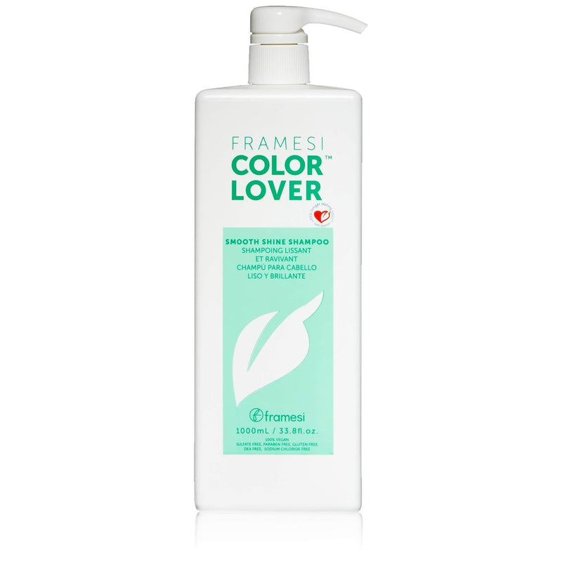 VIP Extensions Framesi Color Lover Smooth Shine Shampoo, Sulfate Free Shampoo with Quinoa and Aloe Vera, Color Treated Hair  33.8 Oz Hair Care