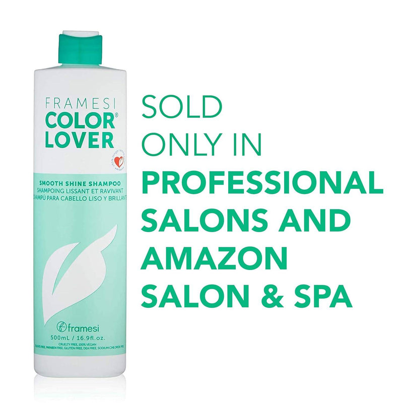 VIP Extensions Framesi Color Lover Smooth Shine Shampoo, Sulfate Free Shampoo with Quinoa and Aloe Vera, Color Treated Hair  33.8 Oz Hair Care