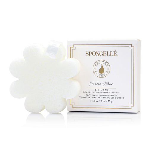 Spongellé Freesia Pear | Vegan-Friendly Boxed Flower Body Wash Infused Buffer