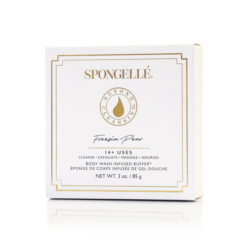 Spongellé Freesia Pear | Vegan-Friendly Boxed Flower Body Wash Infused Buffer