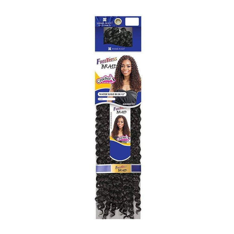 VIP Extensions FreeTress Braid Crochet Water Wave Bulk 12" Kanekalon Hair Weaving/Braiding