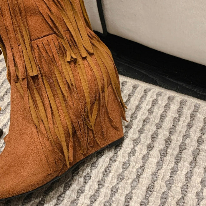 Fringe Wedges Western Women's Boots