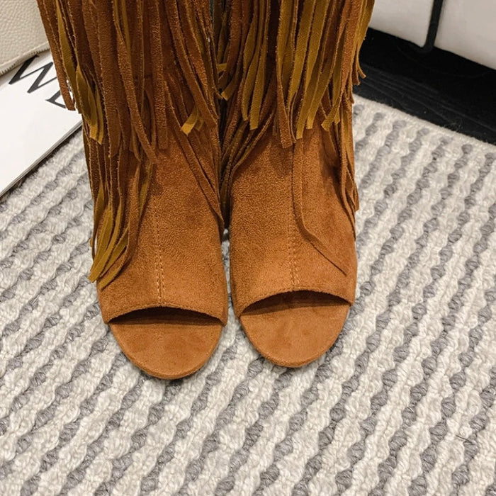 Fringe Wedges Western Women's Boots