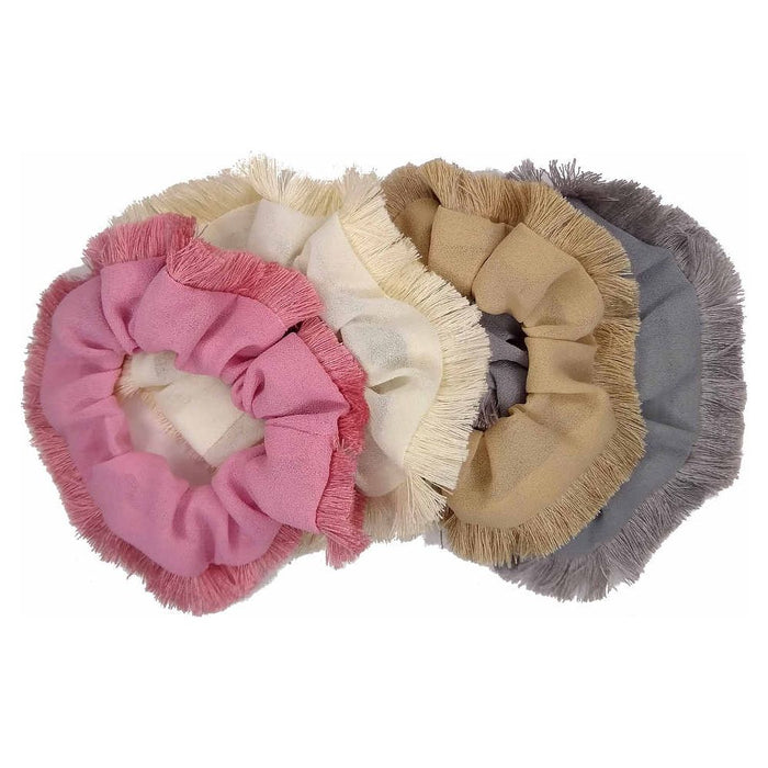 Threddies Georgette Scrunchies With Fringe