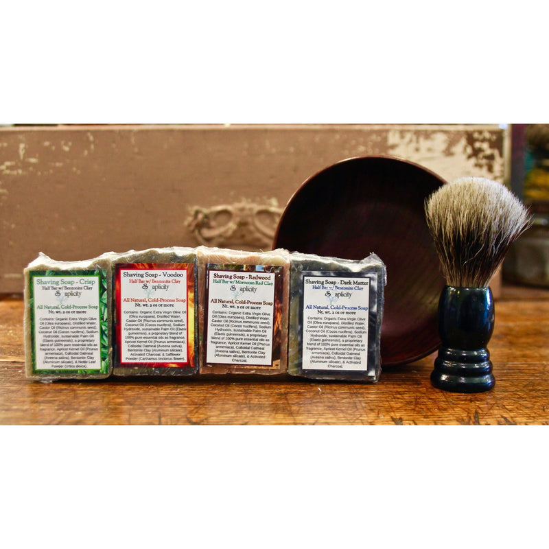 Soaplicity Men's Shaving Sets in Black/Datewood Men's Shaving Sets