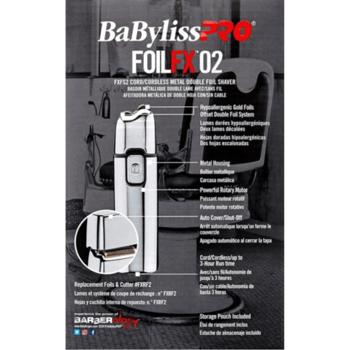 Babylisspro Foilfx Cordless Metal Double Foil Shaver (Silver) #Fxfs2