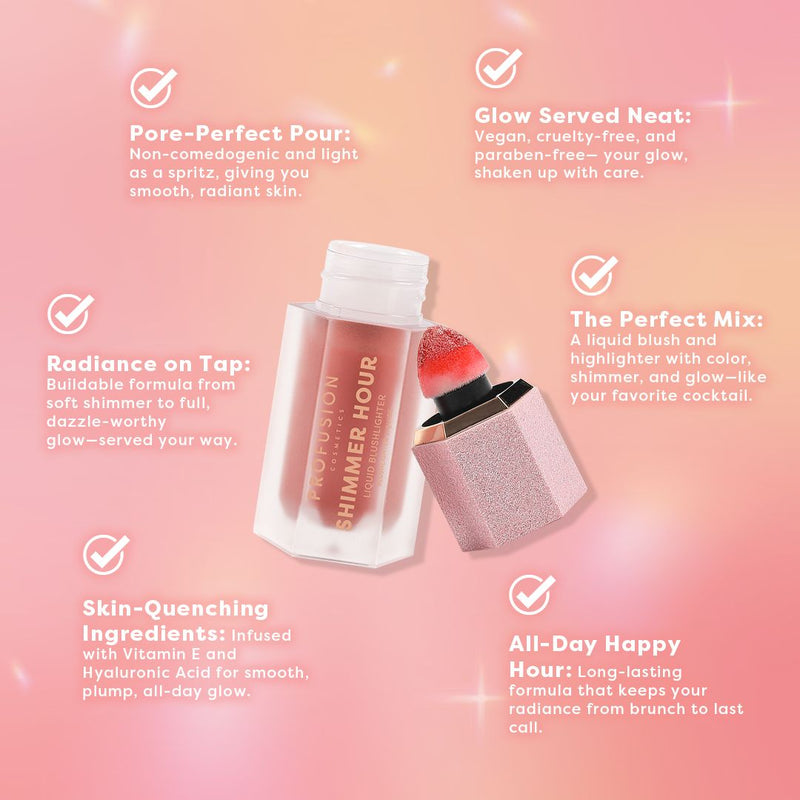 Profusion Cosmetics Shimmer Hour Liquid Blushlighter Face