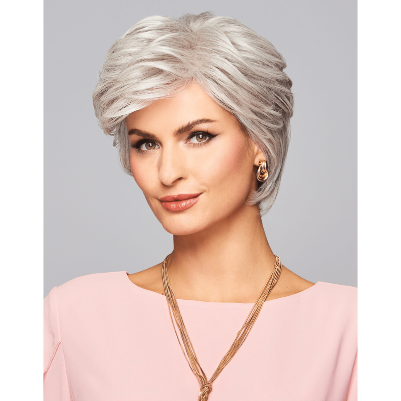 VIP Extensions Gabor Enthusiastic Wig Cap, Short Shag with Layers and Volume by Hairuwear, Light Blonde