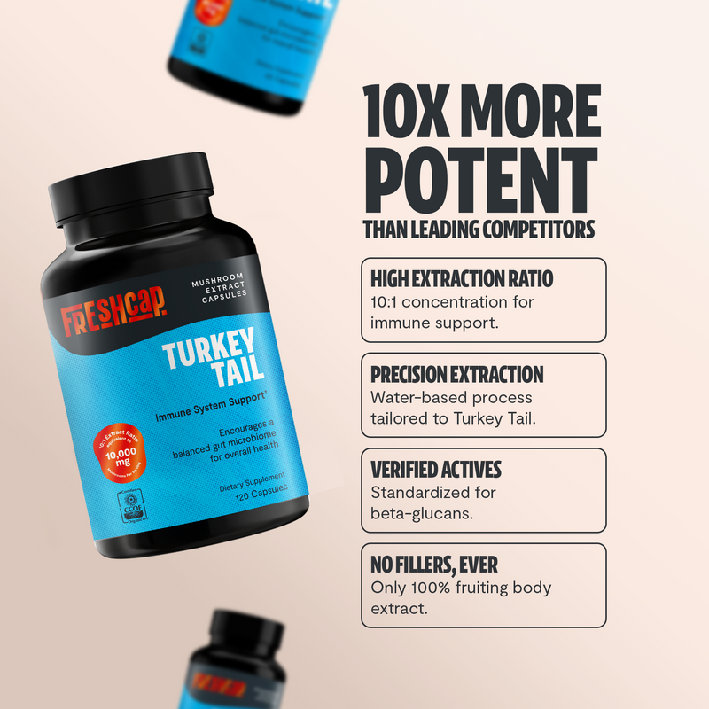 FreshCap Mushrooms Organic Turkey Tail Mushroom Capsules Capsules