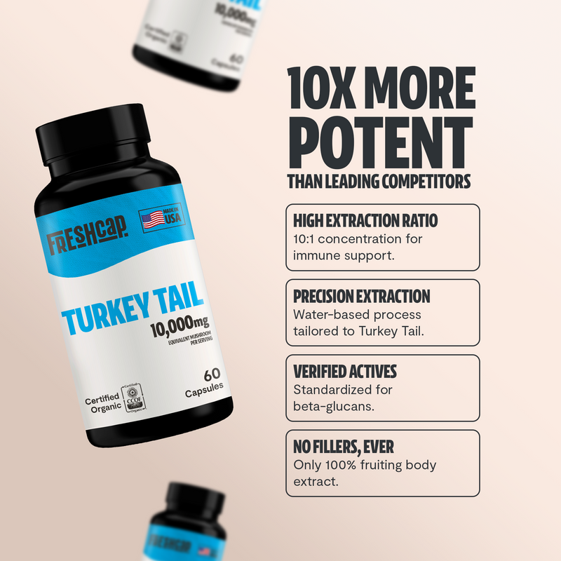 FreshCap Mushrooms Organic Turkey Tail Mushroom Capsules Capsules