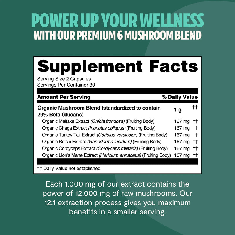 FreshCap Mushrooms Organic Mushroom Complex Supplement Capsules Capsules