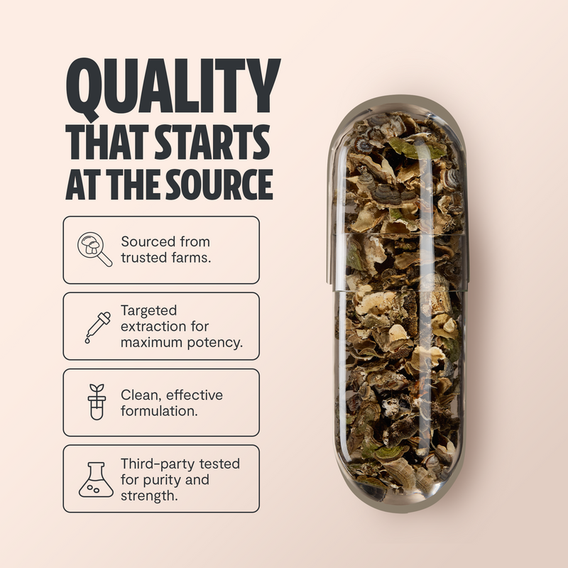 FreshCap Mushrooms Organic Turkey Tail Mushroom Capsules Capsules