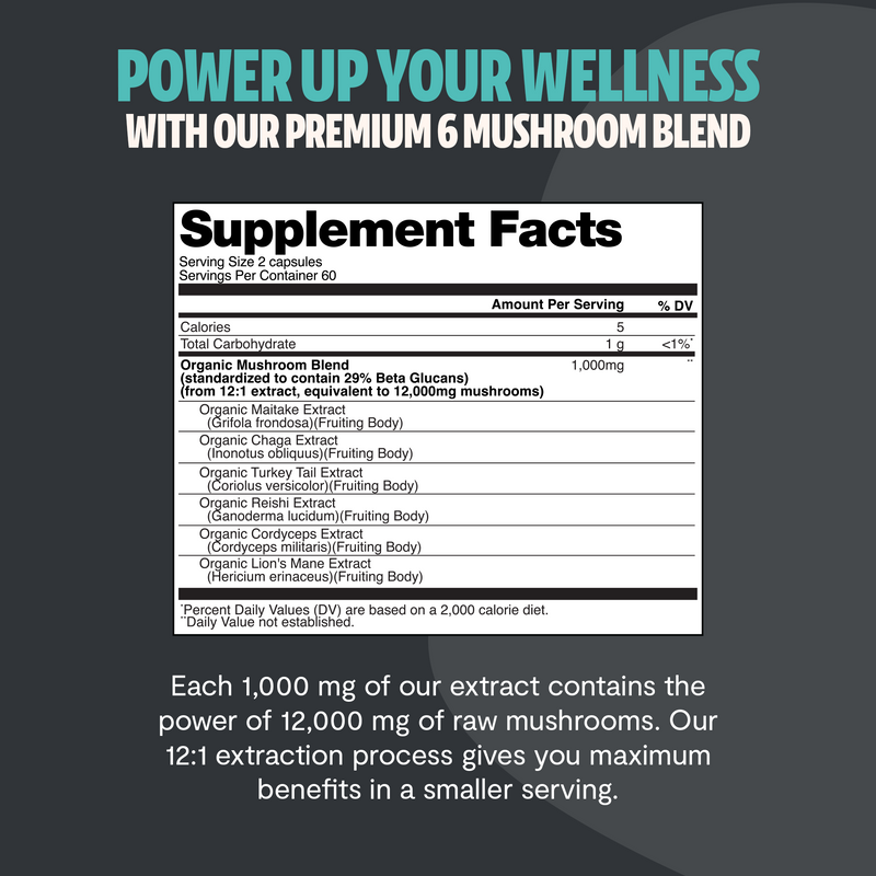 FreshCap Mushrooms Organic Mushroom Complex Supplement Capsules Capsules