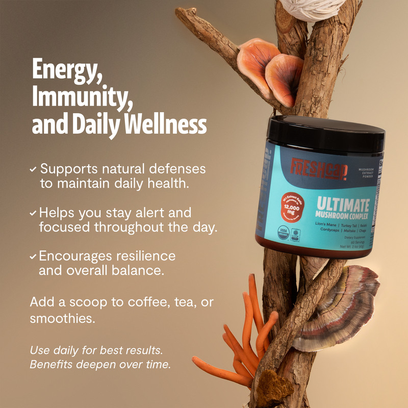 FreshCap Mushrooms Organic Mushroom Extract Powder Blend Powder