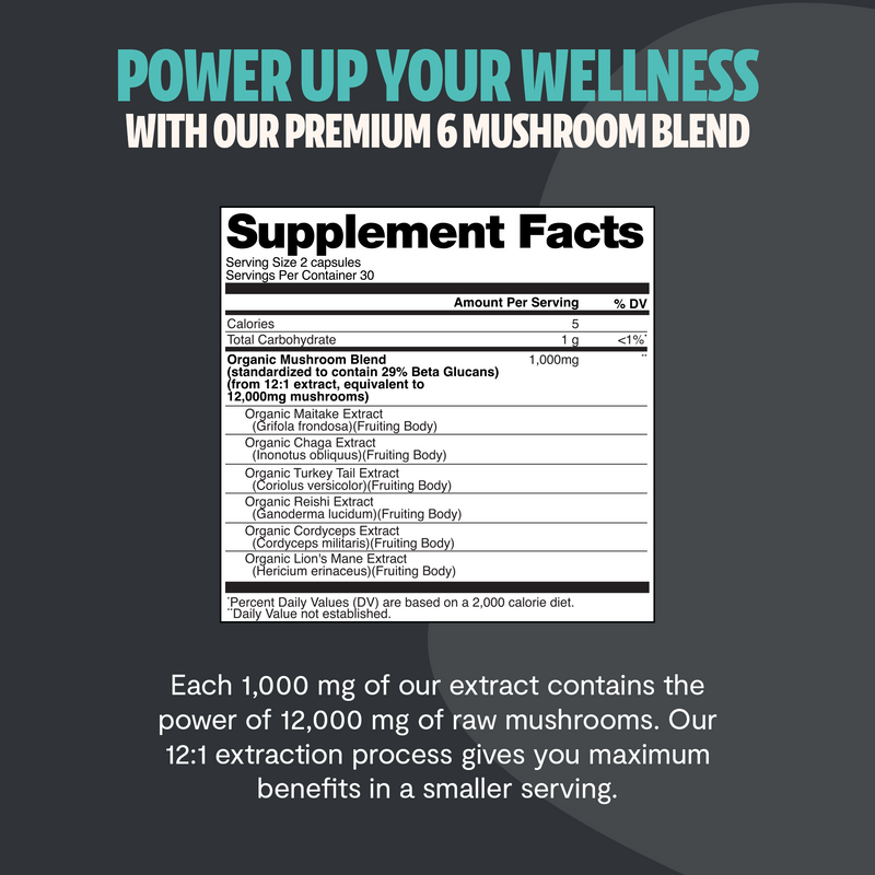 FreshCap Mushrooms Organic Mushroom Complex Supplement Capsules Capsules