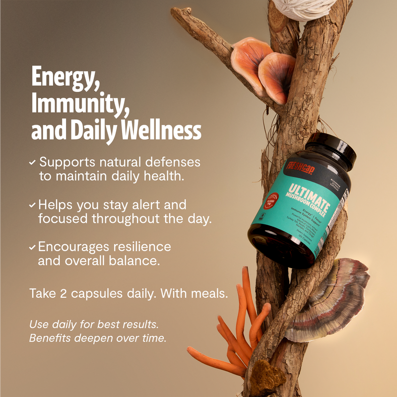 FreshCap Mushrooms Organic Mushroom Complex Supplement Capsules Capsules