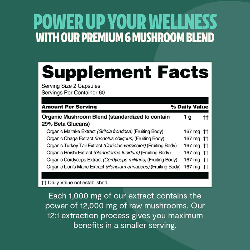 FreshCap Mushrooms Organic Mushroom Complex Supplement Capsules Capsules