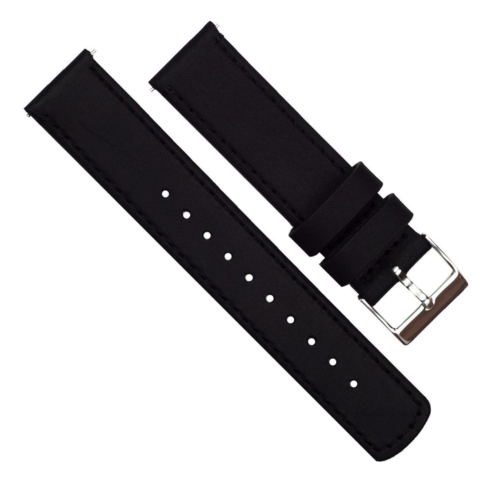 Gear Sport Black Leather Stitching Watch Band by Barton Watch Bands