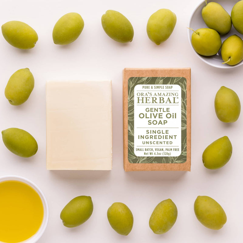 Ora's Amazing Herbal Gentle Olive Oil Soap, Unscented Soap