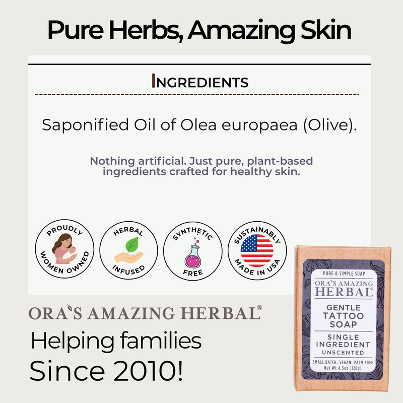 Ora's Amazing Herbal Tattoo Soap, Unscented Soap