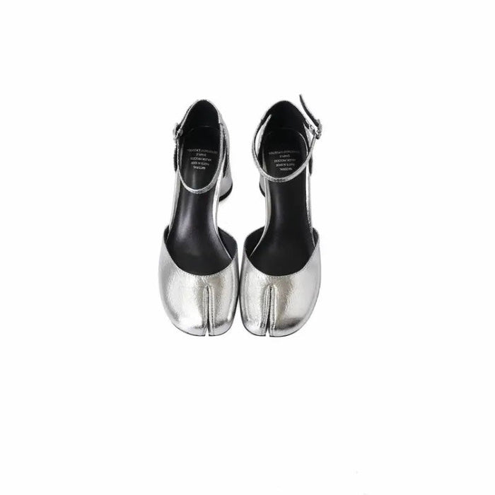 Split Toe Genuine Patent Leather Women's Ninja Shoes Sandals