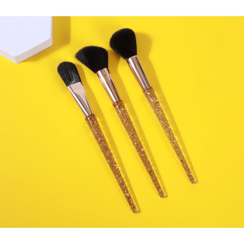 Prolux Cosmetics Gold Flakes 3-Piece Brush Set BRUSH SET