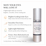 Glimmer Goddess® Organic Skin Care Organic Age Reversing Eye Serum – Instant Firming Treatment For Eyes
