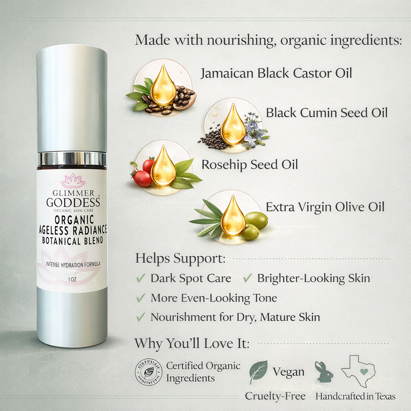 Glimmer Goddess® Organic Skin Care Organic Skin Brightening Serum – Ageless Radiance & Dark Spot Treatment Serums