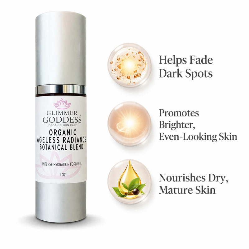 Glimmer Goddess® Organic Skin Care Organic Skin Brightening Serum – Ageless Radiance & Dark Spot Treatment Serums