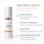 Glimmer Goddess® Organic Skin Care Organic Hyaluronic Acid Serum – Plumping Hydration 1 oz. Serums