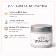 Glimmer Goddess® Organic Skin Care Organic Vitamin C Daily Moisturizer SPF 30 – Brightening Formula Moisturizers