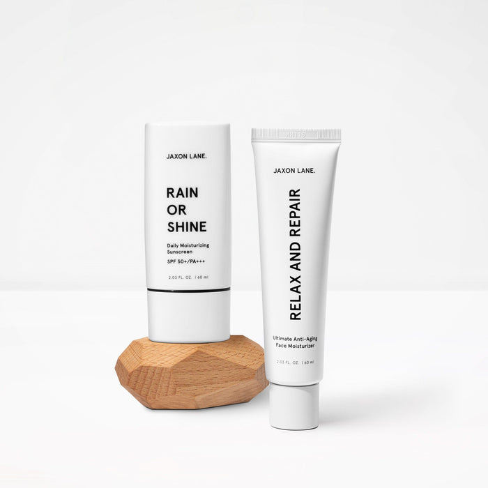 Jaxon Lane AM/PM Skincare Set for Men - Daily Sunscreen & Anti-Aging Face Cream Duo Skin Repair Moisturizer