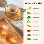 Gardenika Shop Anti-Inflammatory Loose Tea, Daily Comfort & Wellness Support - Ayurvedic Blend with Turmeric - Ginger & Cinnamon - Herbal & Caffeine-Free - Organic & Kosher Loose Leaf Tea