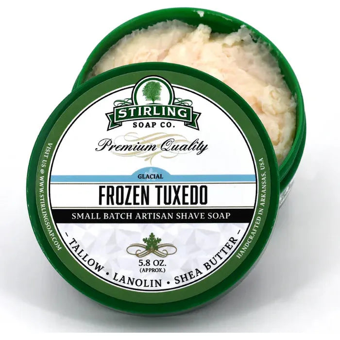 Stirling Soap Co. Frozen Tuxedo Glacial Shave Soap Jar 5.8 oz