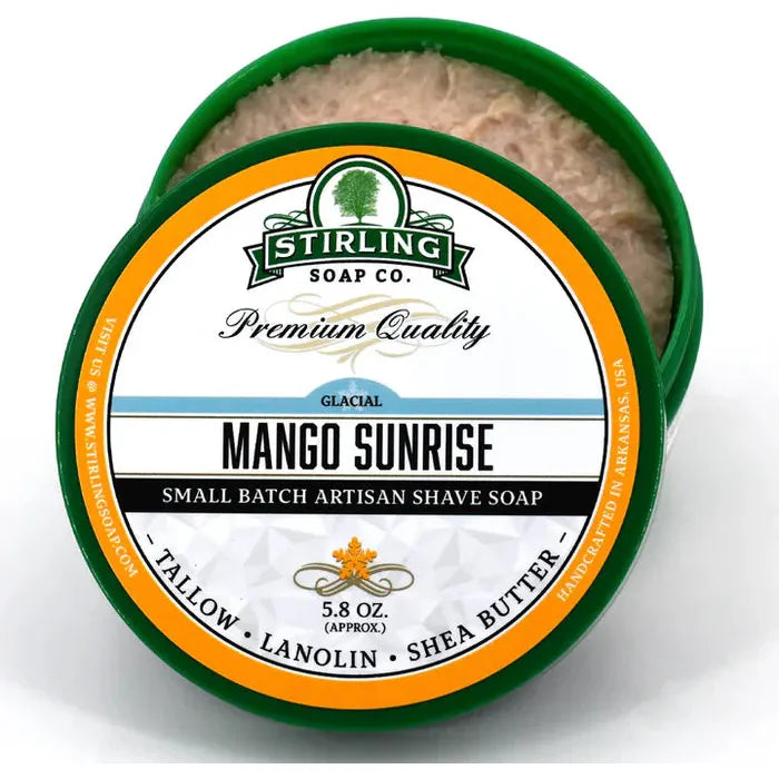 Stirling Soap Co. Mango Sunrise Glacial Shave Soap Jar 5.8 oz