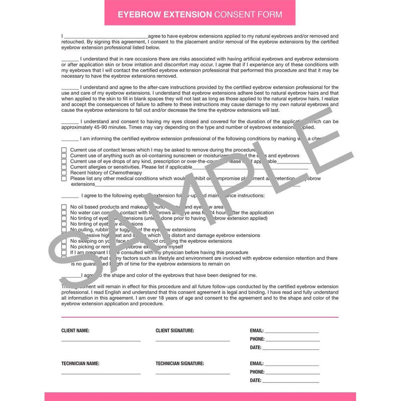 GladGirl Downloadable Eyebrow Extension Consent Form Marketing