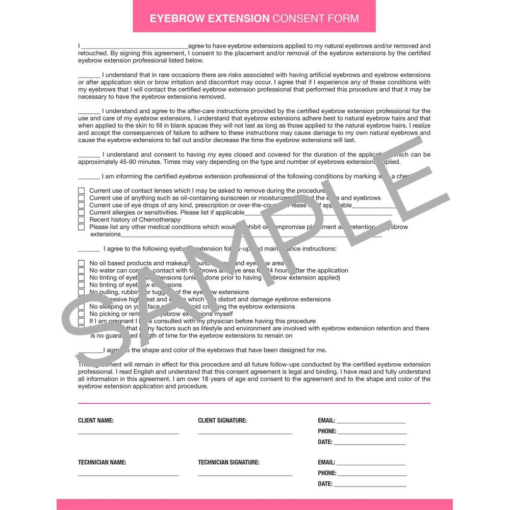 Downloadable Eyebrow Extension Consent Form — Pasteur Pharmacy