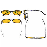 eyekeeper.com Glasses Frame Rectangle Stylish 3 Pack for Square Face HP908 Eyeglasses