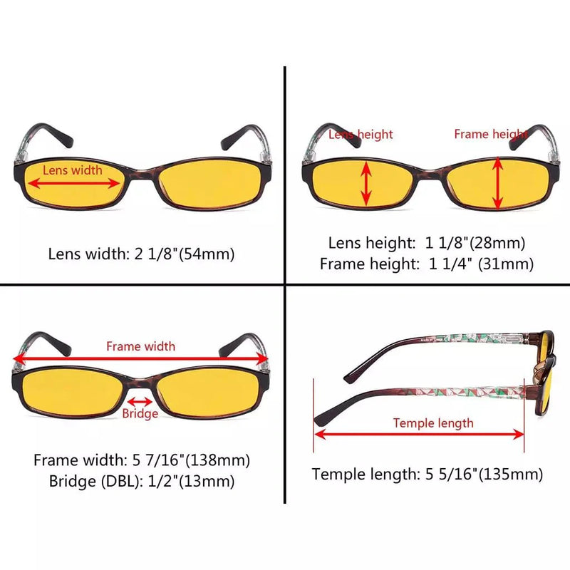 eyekeeper.com Glasses Frame Rectangle Stylish 3 Pack for Square Face HP908 Eyeglasses