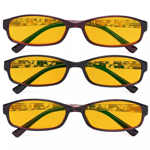 eyekeeper.com Glasses Frame Rectangle Stylish 3 Pack for Square Face HP908 Eyeglasses