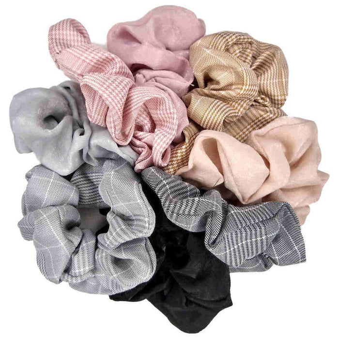 Threddies Glen Plaid And Satin Scrunchie Set