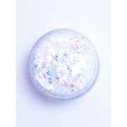 Lunautics Snow Angel - Iridescent White Glitter with Stars Chunky Glitter