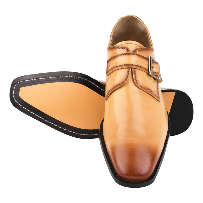 GLORIA Genuine Leather Oxford Style Monk Straps Shoe