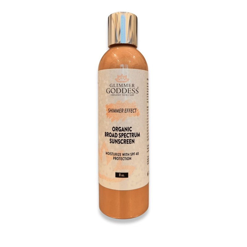 Glimmer Goddess® Organic Skin Care Goddess Glow Shimmer Suntan Lotion SPF 40 – Reef-Safe Radiance Lotions & Creams