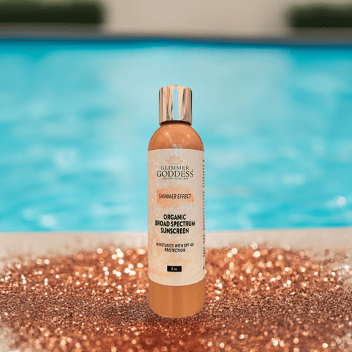 Glimmer Goddess® Organic Skin Care Goddess Glow Shimmer Suntan Lotion SPF 40 – Reef-Safe Radiance Lotions & Creams