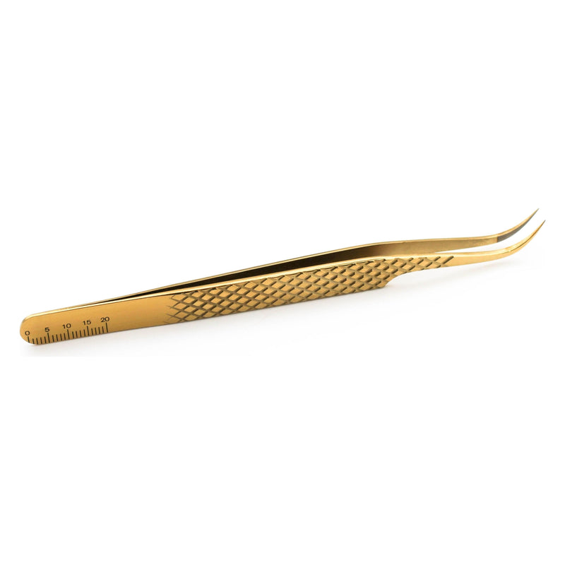 Mega Lash Academy Gold Micro Fiber - MF1 - Ultra Curved Tweezers Tweezers