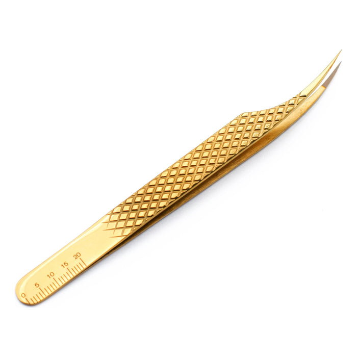 Mega Lash Academy - Gold Micro Fiber - MF2 - Xtra Long Isolating Tweezers 0.5oz. 