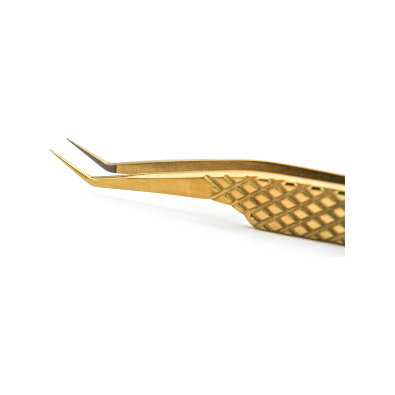 Mega Lash Academy Gold Micro Fiber - MF4 - 45 Degree Volume Tweezers Tweezers