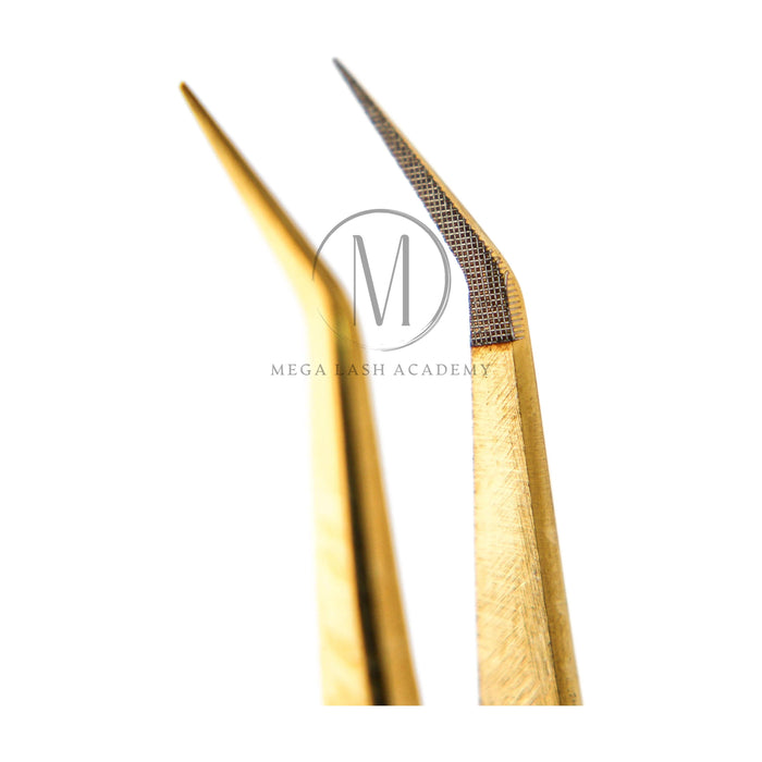 Mega Lash Academy - Gold Micro Fiber - MF4 - 45 Degree Volume Tweezers